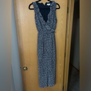 Navy/white Loft wide leg no sleeves jumpsuit size 6